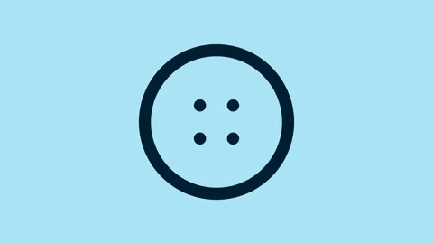 Blue Sewing button for clothes icon isolated on blue background. Clothing button Stock Footage 231425596