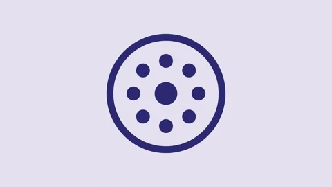 Blue Sewing button for clothes icon isolated on purple background. Clothing Stock Footage 232796421