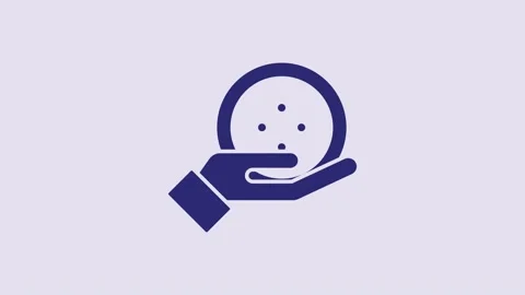 Blue Sewing button for clothes icon isolated on purple background. Clothing Stock Footage 232796539
