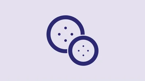 Blue Sewing button for clothes icon isolated on purple background. Clothing Stock Footage 232796720