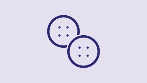 Blue Sewing button for clothes icon isolated on purple background. Clothing Stock Footage 232836661