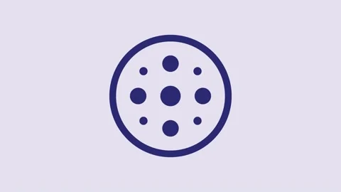 Blue Sewing button for clothes icon isolated on purple background. Clothing Stock Footage 232836827