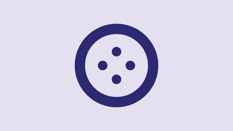Blue Sewing button for clothes icon isolated on purple background. Clothing Stock Footage 232867583