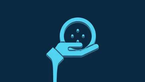 Blue Sewing button for clothes icon isolated on blue background. Clothing button Stock Footage 235778169