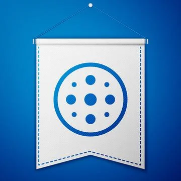 Blue Sewing button for clothes icon isolated on blue background. Clothing button Illustrazione stock
