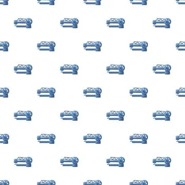Blue sewing machine pattern creating seamless textile background Illustrazione stock