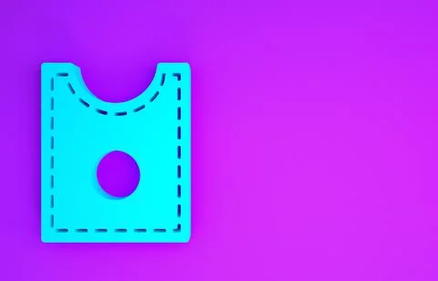 Blue Sewing Pattern icon isolated on purple background. Markings for sewing.  Stock Illustration