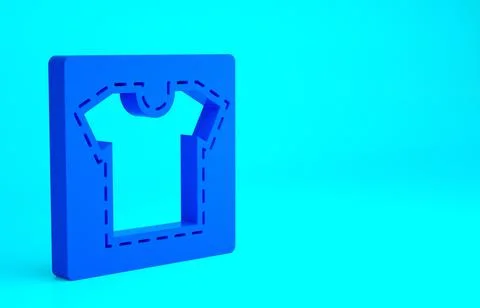 Blue Sewing pattern icon isolated on blue background. Markings for sewing. Mi イラスト素材