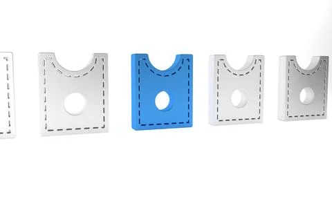 Blue Sewing Pattern icon isolated on white background. Markings for sewing... イラスト素材