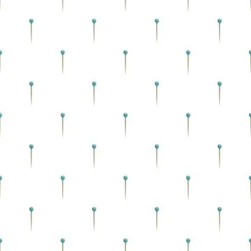 Blue sewing pin pattern repeating on white background Stock Illustration