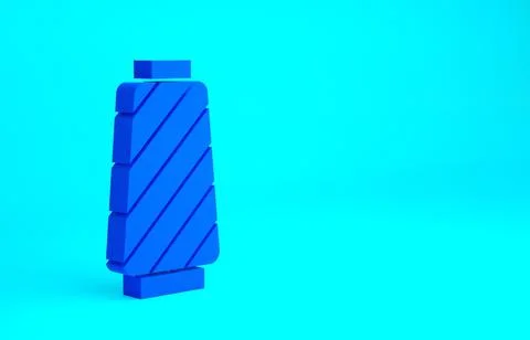 Blue Sewing thread on spool icon isolated on blue background. Yarn spool. Thr Stock Illustration