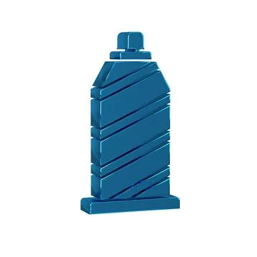 Blue Sewing thread on spool icon isolated on transparent background. Yarn s.. Stock Illustration
