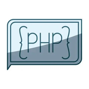 Blue shading silhouette of rectangle text php 스톡 일러스트