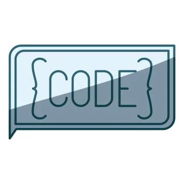 Blue shading silhouette of rectangle text code Stock Illustration