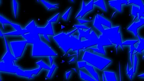 Blue Shadow Geometric Triangle Shape Spin Stock Footage 98301236