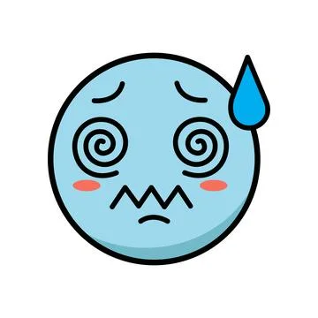 Blue Shaking Vector Bundle Emoji Face for Cold Stock Illustration