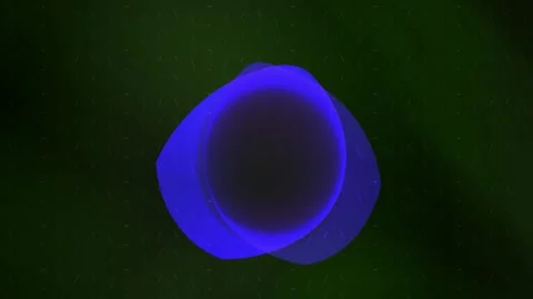 Blue Shape Morphing on Dark Green Grid Background for Abstract Design Stock Footage 343691910