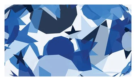 Blue shapes abstract background, dynamic geometric pieces create a modern p.. Stock Illustration