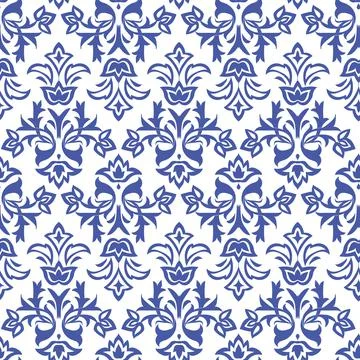 Blue Shapes Vintage Seamless Pattern Stock Illustration