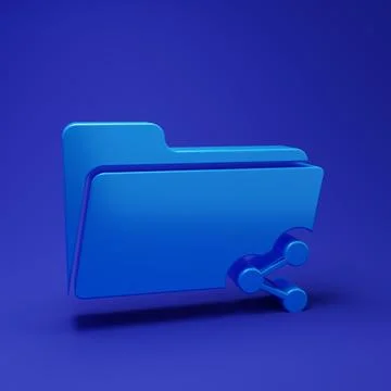 Blue Share folder icon isolated on blue background. Folder sharing. Folder .. 库存插图