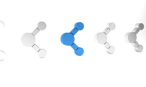 Blue Share icon isolated on white background. Sharing, communication pictog.. Stock Illustration