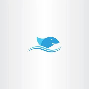 Blue shark icon sign vector Stock Illustration