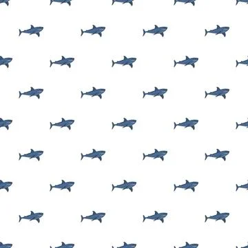Blue shark pattern seamless 스톡 일러스트