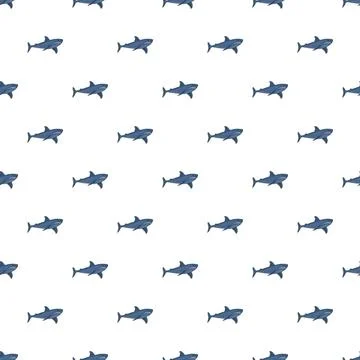 Blue shark pattern seamless Stock Illustration