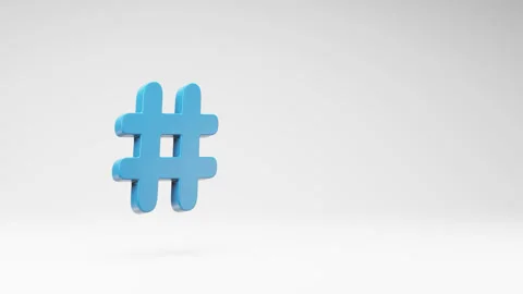 Blue Sharp Sign Shape Spinning on Studio Light Gray Background Stock Footage 231477233