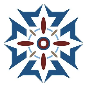 Blue sharp snowflake shape. Vector イラスト素材