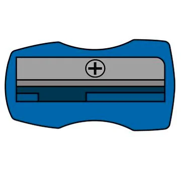 Blue sharpener pencil icon. Isolated cartoon illustration Stock Illustration