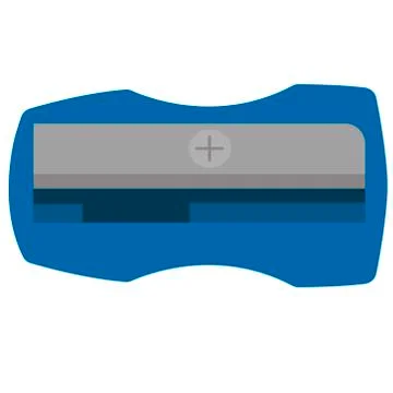 Blue sharpener pencil icon. Isolated flat illustration Stock Illustration