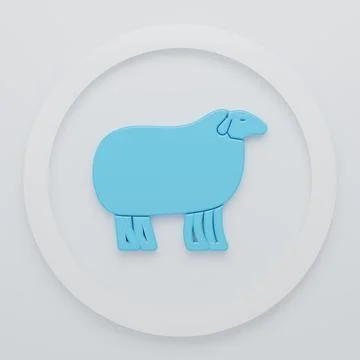 Blue Sheep icon isolated on white background. Animal symbol. Minimalism con.. Stock Illustration