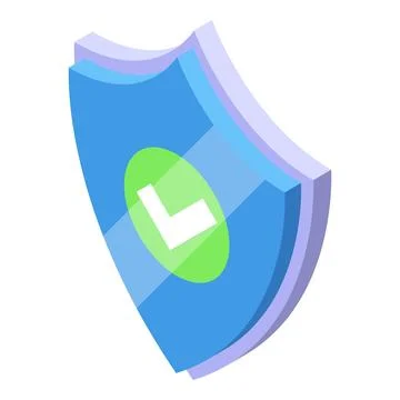 Blue shield with check mark providing security and protection イラスト素材