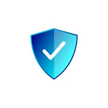 Blue Shield with Checkmark Icon Representing Security and Trust Stock Illustration