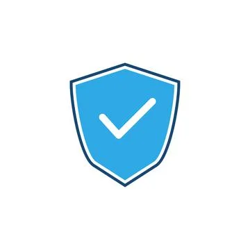 Blue Shield with Checkmark Icon for Secure Verification and Trust Stock Illustration