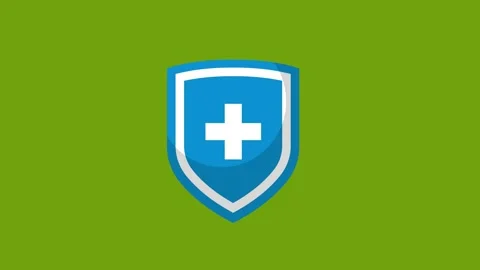 blue shield with cross icon animation Stock Video Pond5 - Main Image