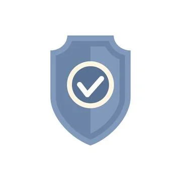 Blue shield displaying white check mark symbolising security Stockillustratie