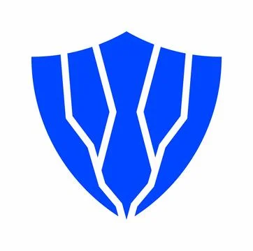 Blue shield emblem security logo icon for privacy protection vector isolated Ilustración de archivo