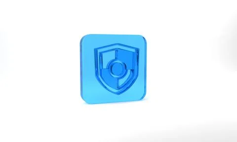 Blue Shield icon isolated on grey background. Guard sign. Security, safety Stock Illustration