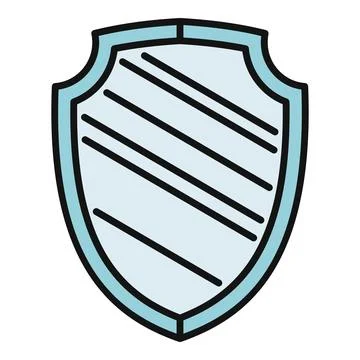 Blue shield icon representing protection, security, and defense Illustrazione stock