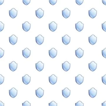 Blue shield icons creating security protection pattern Stock Illustration