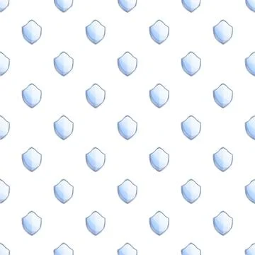 Blue shield icons creating security protection seamless pattern Stock Illustration