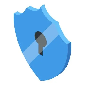 Blue shield protecting keyhole, providing security and privacy 스톡 일러스트