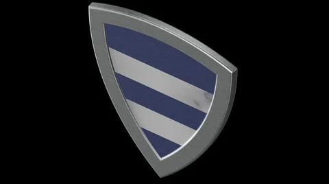 Blue shield silver medieval 3d illustration render Stock Illustration