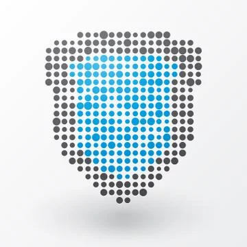 Blue shield of the small polka dots Stock Illustration