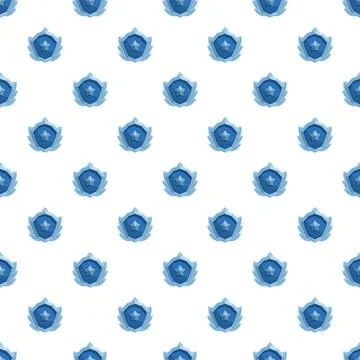 Blue shield star pattern for gaming rank Stock Illustration