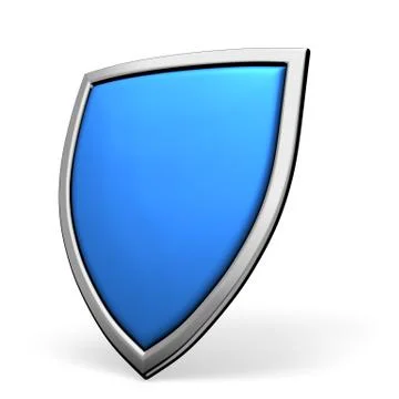 Blue shield on white Illustrazione stock