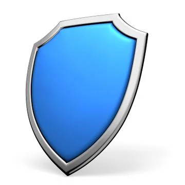 Blue shield on white Stock Illustration