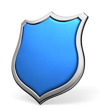 Blue shield on white Stock Illustration